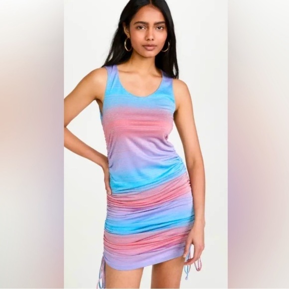 Le Superbe Dresses & Skirts - Le Superbe Baccara Ruched Metallic Striped Tank Dress Size S